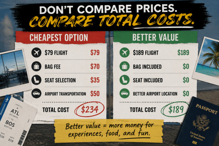 Compare total prices when traveling