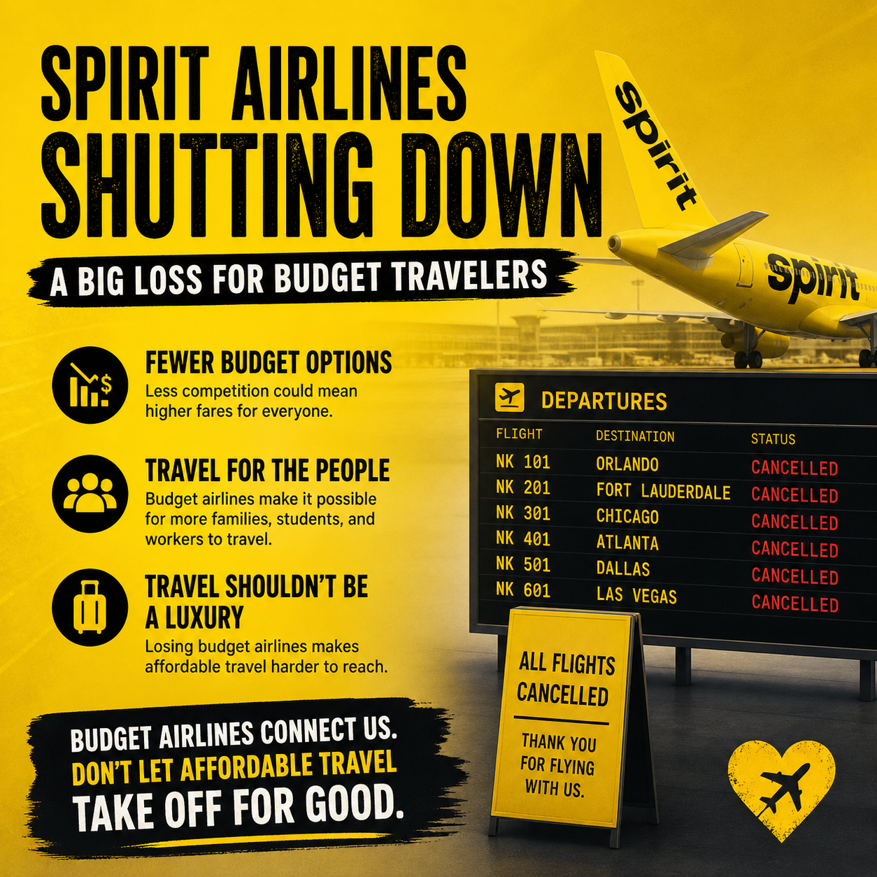 Is Spirit airlines safe? Spirit Airlines shut down
