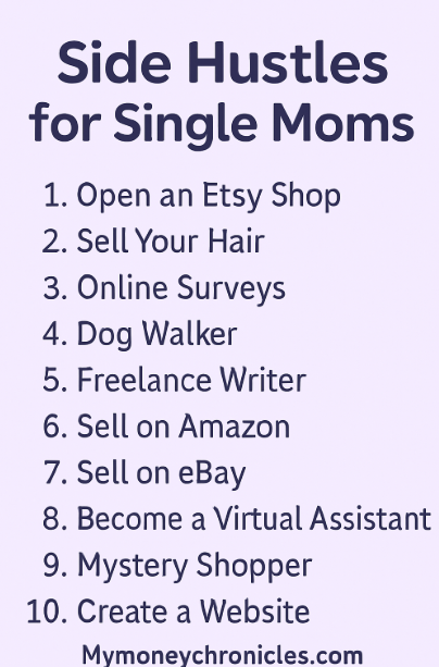 This list features 10 of the 30 side hustles for single moms.