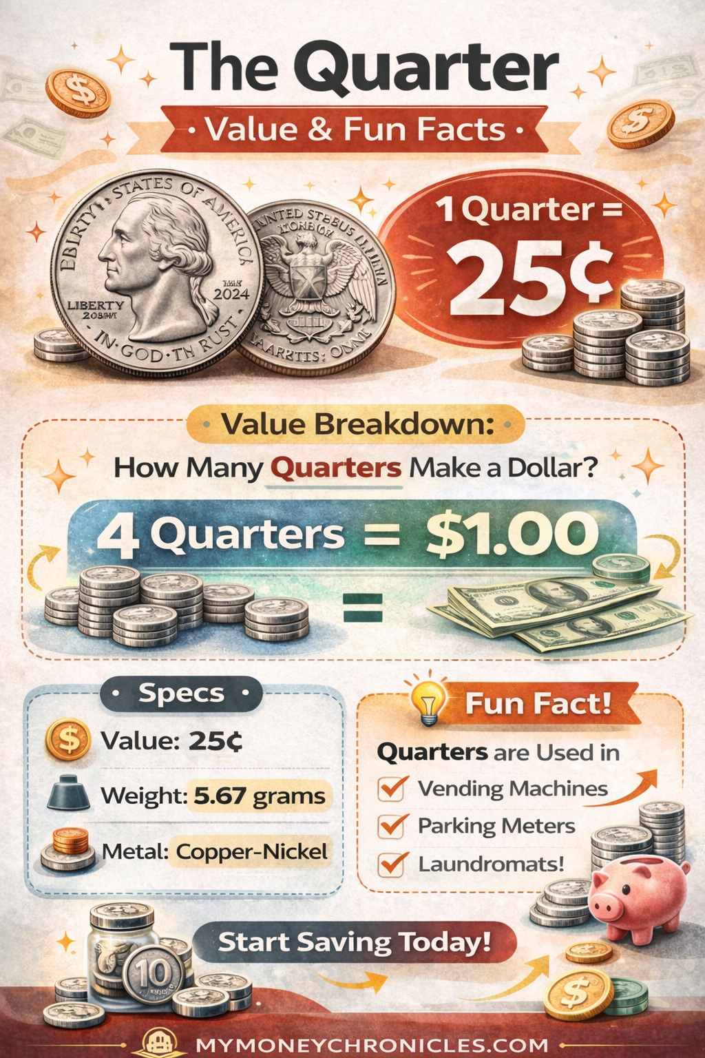 How many quarters make $10?