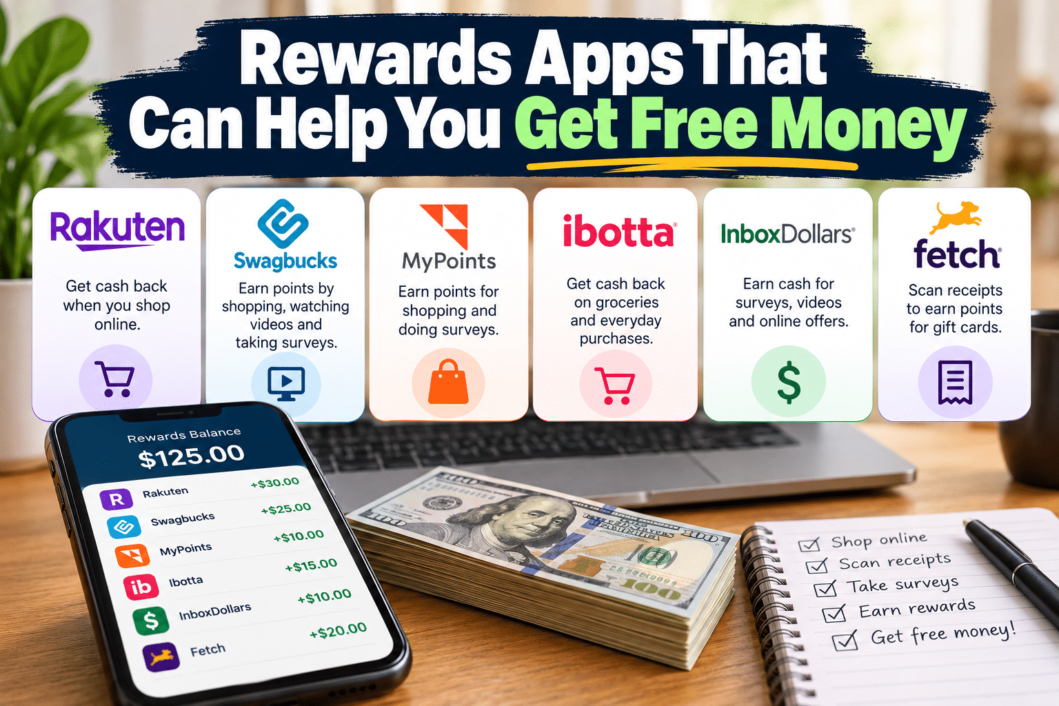 Here are some reward apps that help you get free money.