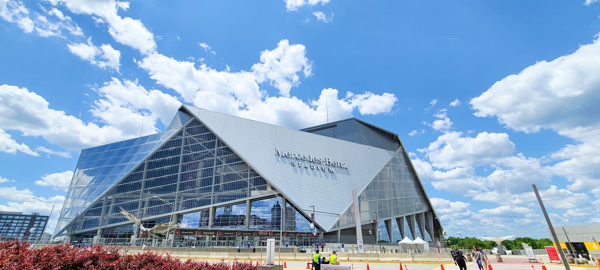 The Atlanta Falcons play their home games at Mercedes Benz Stadium.