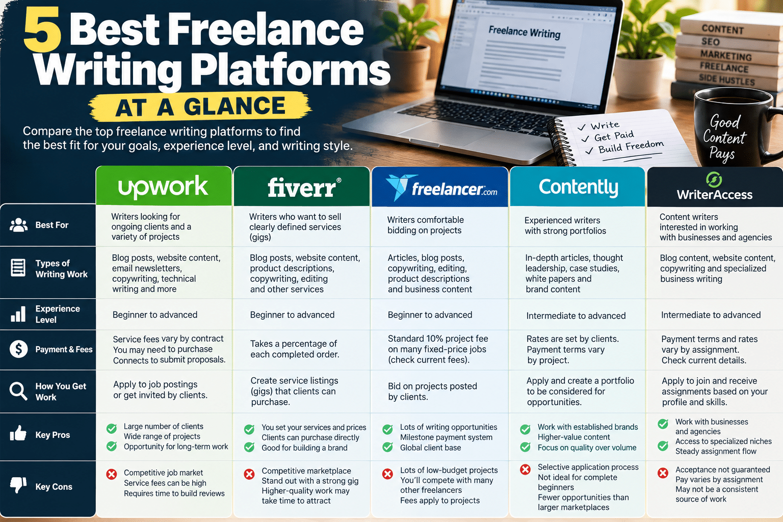 These are 5 of the best freelance writing platforms.